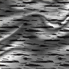 Birch Tree Drapery Raster Background. Wavy Silk Texture Of Wood Bark Color. Abstract Soft Material Backdrop.