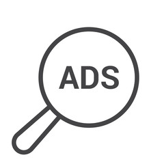 Advertising Concept: Magnifying Optical Glass With Words Ads