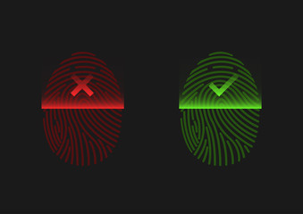 Red and green fingerprints