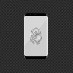 Smartphone with fingerprint scan