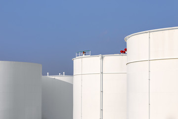 white oil tanks