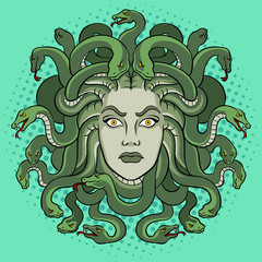 Medusa greek myth creature pop art vector © Oleksandr Pokusai