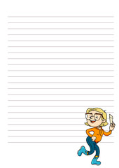 Daily, weekly, monthly planner blank. Page for notes with cute cartoon character. Vector printable organizer template.