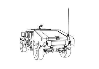 sketch of military off-road vector