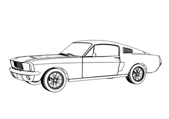 sketch of a sports car vector