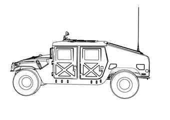sketch of military off-road vector