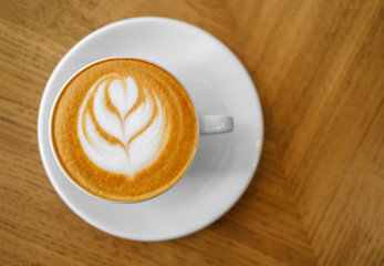 cup of coffee on cafe background