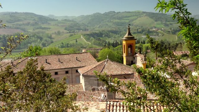 roofs of hilly medieval village in Italy
