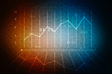 2d rendering Stock market online business concept. business Graph 