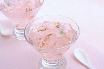 ぷるぷる桜ゼリー