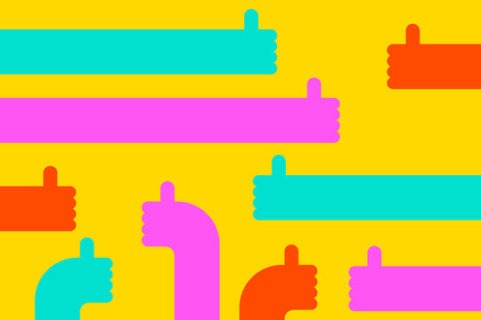 Positive opinion. The concept of customer experience. Flat design. Vector illustration