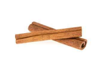 cinnamon sticks on white background