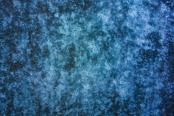 Grungy blue concrete frozen pavement texture background.