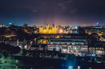night view of Edinburgh from Edinburgh Castle, Scotland, UK