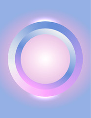 Modern gradient design template. Abstract ring shape on blue and pink background. Futuristic concept