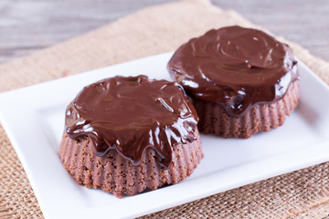 Chocolate cake with chocolate icing