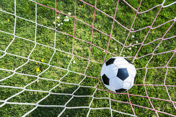 Naklejka premium Fußball im Netz
