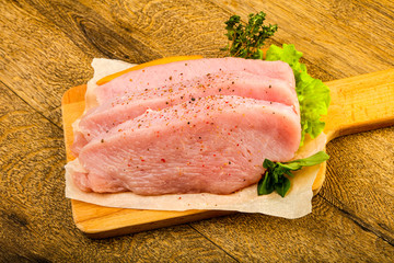 Raw turkey steak