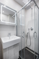 Obraz premium Bathroom with shower and sink