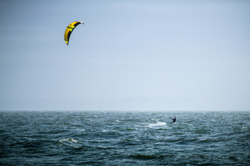 Kite surfing in Bournemouth, Dorset. 