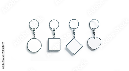 Download "Blank silver key chain mock up top view set, 3d rendering ...