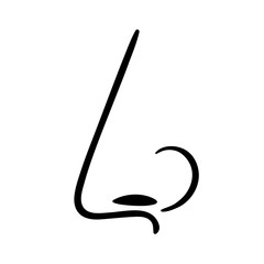 Human nose, side view