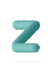  fur alphabet capital letter. letter alphabet character Z font - vector illustration