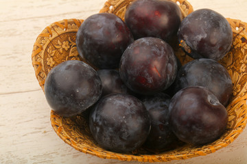 Ripe fresh plums