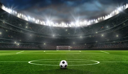 Foto auf Acrylglas Fußball fußballfeld mit fussballtor