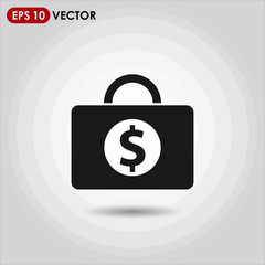 money case single vector icon on light background