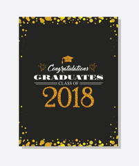 Graduation party vector template invitation to the traditional ceremony, college, university or high school student party. invitation , poster or banner template.