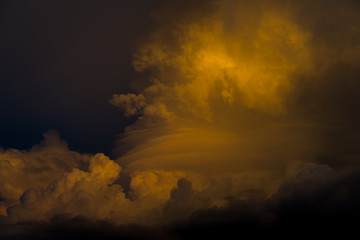 storm clouds with beautiful sunset light