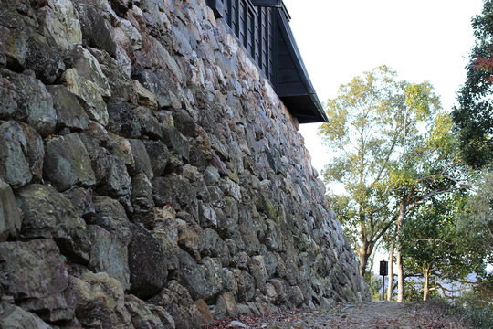 野面積みと言われる犬山城天守台の東側の石垣