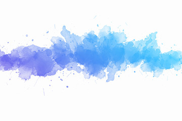 Abstract blue-azure watercolor on white-gray background