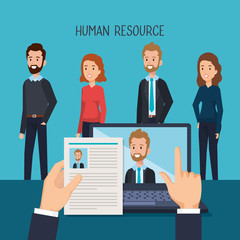 Fototapeta premium group of people human resources vector illustration design