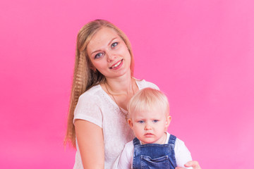 Mother with daughter happy together portrait child, family