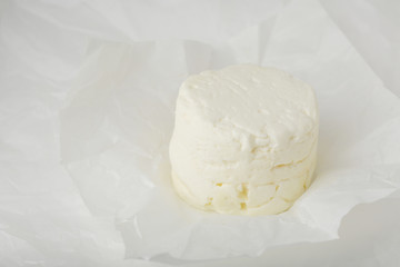 Cottage cheese on paper