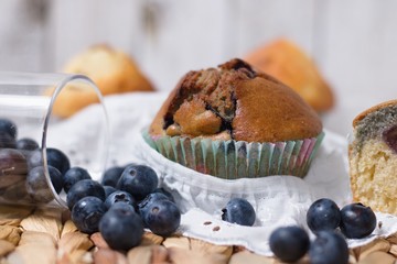 Muffin with blueberries