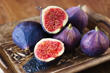 Ripe sweet purple figs