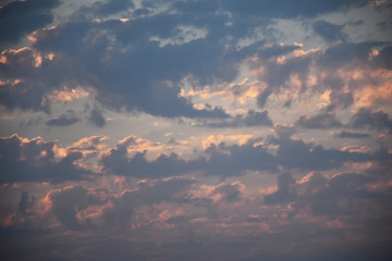 Naklejka na ściany i meble Sunset Sundown Purple Sky Clouds