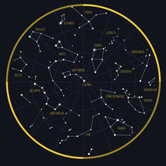 Night Sky with Constellations. © dobrograph