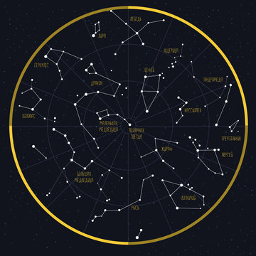 Night Sky with Constellations.