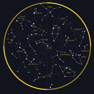 Night Sky with Constellations.
