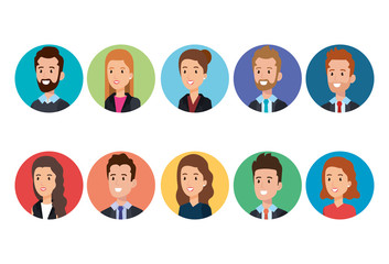 business people group avatars characters vector illustration design