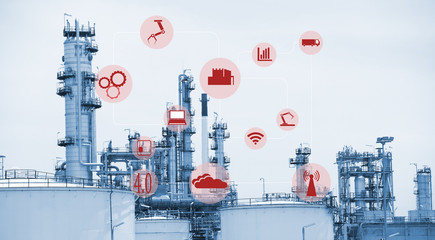  oil and chemical refinery , site of factory industry 4.0 concept