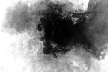 Black smoke on white background