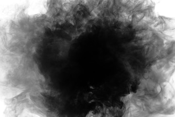 Black smoke on white background