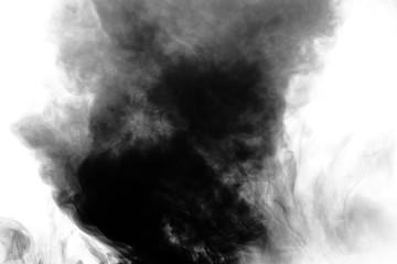 Black smoke on white background
