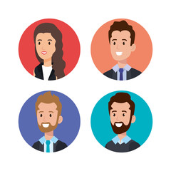 business people group avatars characters vector illustration design