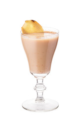 Gingerbread Eggnog White Russian decorated with fresh ginger